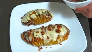 Como preparar Papa al horno hasselback  Receta Deliciosa [upl. by Dorine]