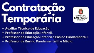 Contratação Temporária ATE Professor de Educação Infantil e Fundamental I e II [upl. by Siana198]