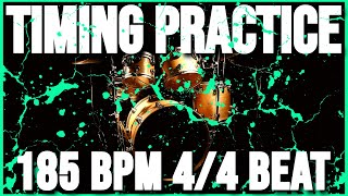 185 BPM  Timing Practice  44 Simple Drum Beat  Metronome [upl. by Roux]