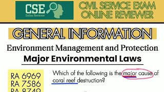 CIVIL SERVICE EXAM  General Information Environment Management amp Protection  CSE Online Reviewer [upl. by Colbert727]