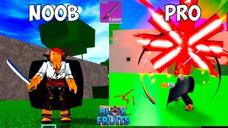 Noob to Pro Using Reworked SABER V2 in BloxFruits Roblox [upl. by Lerraf]