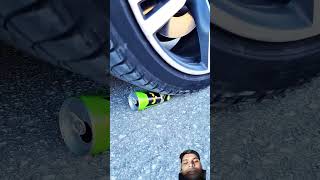 Crushing of soft and crunchy things by car tyre asmr crushing crunchy comedy [upl. by Eelinej]