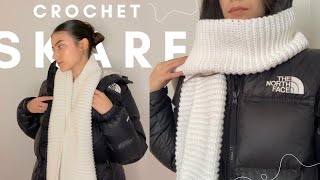 EASY CROCHET SCARF tutorial  crochet scarf for beginners  step by step in depth tutorial [upl. by Kcirederf]