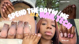 Day in the Life of a 23yr Old Nail Tech  Encapsulated Nail Art Full Tutorial amp MORE [upl. by Otrebire923]