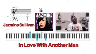 How to play Jazmine Sullivan  In Love with Another Man PIANO TUTORIAL C Minor [upl. by Imer790]