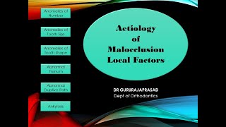 Aetiology of Malocclusion Local Factors [upl. by Kazmirci864]