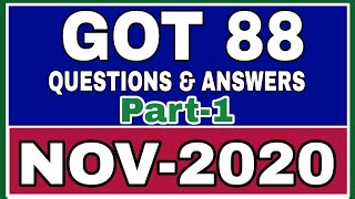 GOT 88 NOVEMBER 2020 QUESTION PAPER WITH ANSWERS [upl. by Adnilg627]