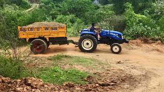 New Holland 4710 Pulling Heavy Load Trolley  Tractor Pulling Trolley Tipper  AAT Tractors [upl. by Reste]