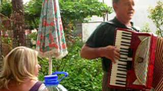 Franco Verbanac and friend playing accordian in Nedescina Istria Croatia [upl. by Bay]