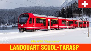 Winter Cab Ride Landquart  ScuolTarasp Rhaetian Railway Switzerland train drivers view in 4K [upl. by Eetsirk]