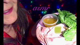 Quiet 🎧Late Night Ramble Mortadella lettuce wraps cold cuts eating like a crazy woman ASMR [upl. by Madigan]