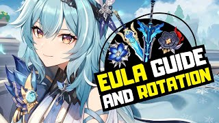 Eula GUIDE and easy ROTATION explained  Genshin Impact [upl. by Saffren555]