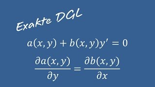 Differentialgleichungen  Exakte Differentialgleichung [upl. by Wilscam911]