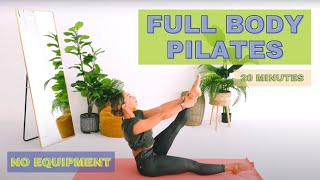 20 Min Full Body Pilates Workout No Equipment [upl. by Nydnarb972]