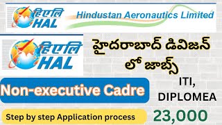 HAL HYDERABAD Recruitment 2024 HAL Non executive diploma trainee and operator vacancy 2024HAL JOBS [upl. by Shela]