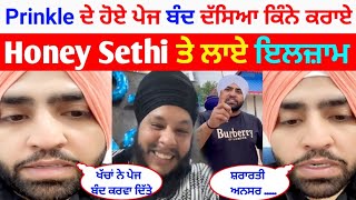 Prinkle ਦਾ ਪੇਜ ਹੋਇਆ ਬੰਦ  ਕਿਹਾ Honey Sethi ਨੇ ਕਰਾਇਆ ਬੰਦ  Prinkle Honey Sethi  Prinkle Ludhiana [upl. by Byrn]