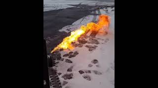 Melting snow with flamethrower [upl. by Punak291]