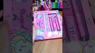 Unicorn Stationery Kit 🦄💜💗 schoolsupplies shorts [upl. by Bensen]