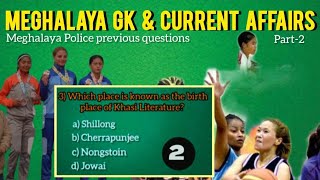 Meghalaya GK 2024  Meghalaya Current affairs 2024  Part2 [upl. by Niarbo]