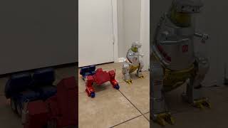 Optimus Prime amp Grimlock roll transformers optimusprime shorts robot dinosaur cool fun funny [upl. by Colan822]