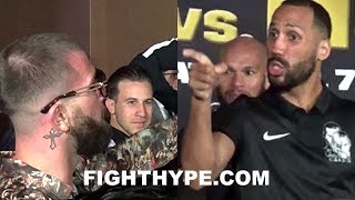 SHT GOT SERIOUS JAMES DEGALE amp CALEB PLANT GO AT IT PLANT CRASHES TRUAX VS DEGALE 2 PRESSER [upl. by Yuh]