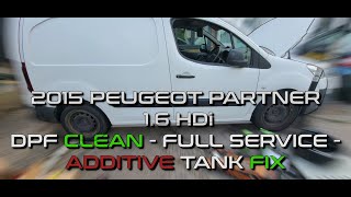 2015 Peugeot Partner 16 HDi  DPF Clean  FULL Service  Additive Tank FIX  Rear Brake Pads [upl. by Reinhold529]