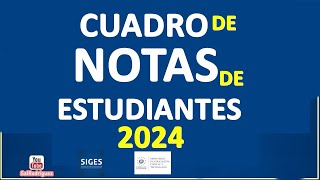 CUADRO DE CALIFICACIONES DE ESTUDIANTES 2024 [upl. by Morgenthaler]