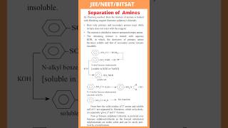 Separation of Amines  By Hinsberg method  JEE  NEET  BITSAT [upl. by Remat575]