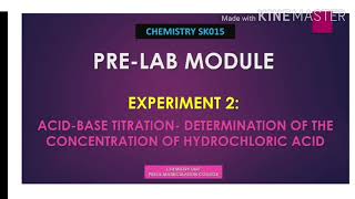 PRELAB EXPERIMENT 2 Acid Base Titration [upl. by Pirozzo]