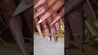 Long stiletto nails with art [upl. by Wallford]