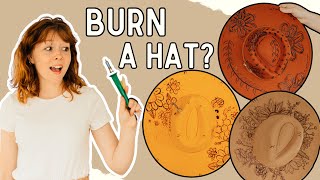 WOOD BURNING A FELT HAT  My Top Tips and Tricks [upl. by Litnahs893]