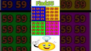 Find the number 95 puzzle maths mathstricks gkquiz दम quiz ronaldoquiz shorts viralvideo [upl. by Jaymee]