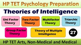 Intelligence  Theories of Intelligence  HP TET Preparation  Adhyayan Kaksh [upl. by Kurtz556]