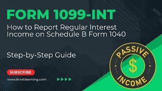 IRS Form 1099INT Walkthrough  Interest Income Reporting on Schedule B of Form 1040 [upl. by Haliak]