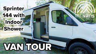 VAN TOUR  Incredibly Luxurious Sprinter 144WB 4X4 w Indoor Shower [upl. by Emiline]