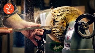 Woodturning a Log into a Bowl with Viking Le PicBois 🌲 Woodworking in SlowMotion [upl. by Adnak]