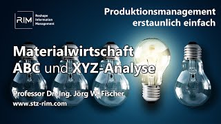 Materialwirtschaft ABC und XYZAnalyse  Produktionsorganisation O2D 6 [upl. by Nnairahs]