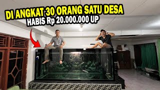 DIANGKAT 30 ORANG GREBEK TANK IKAN PREDATOR 3 METER FULL KACA JOGJA MAS WAHYU [upl. by Netsrejk]