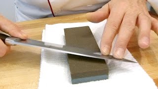 How to Sharpen a Knife with a Stone  How to Sharpen Kitchen Knives  Sharpening Stone [upl. by Azpurua]