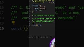 🔍 Destructure Object in JavaScript 📦 [upl. by Sucramel]