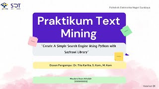 Python Search Engine With Sastrawi Library [upl. by Avilys]