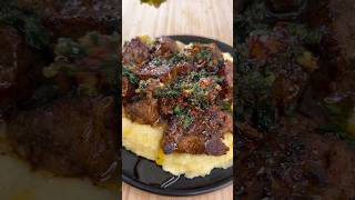 Butter garlic steak bites and mashed potatoes [upl. by Anasor]