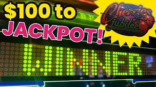 100 Slot Budget 😱 LANDED A BIG JACKPOT 🎰 Cherries jubilee slot machine live play [upl. by Ime]