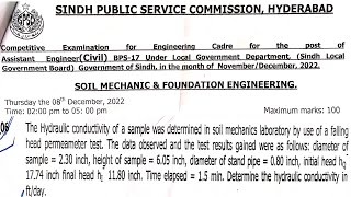 Hydraulic ConductivityFalling Head Permeameter Laboratory TestFull Problem SolutionSoil Mechanics [upl. by Rangel374]