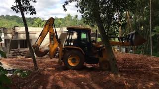 jcb 3dx transporting soil for levelling land and avoiding mud [upl. by Landry58]