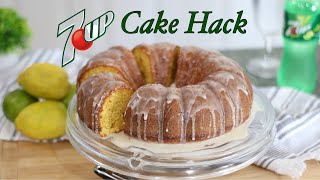 How to Make A Moist 7UP CAKE from a BOX CAKE MIX with a Homemade LEMON GLAZE using Easy baking hacks [upl. by Millda]