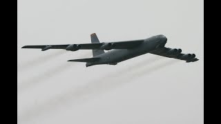 B52H Stratofortress Strategic Bomber on a simulated bomb run MilitaryAircraftde [upl. by Imuya]