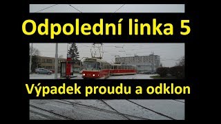 Prague Tram Drivers View 5 Morning line 5 with power outage [upl. by Esiralc]