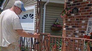 How to Paint Rusty Wrought Iron Railings Like A Pro DIY [upl. by Nada]