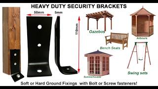 Secure garden Sheds Gazebos Arbours Benches Swings etc  Security Anchor Brackets [upl. by Novled564]